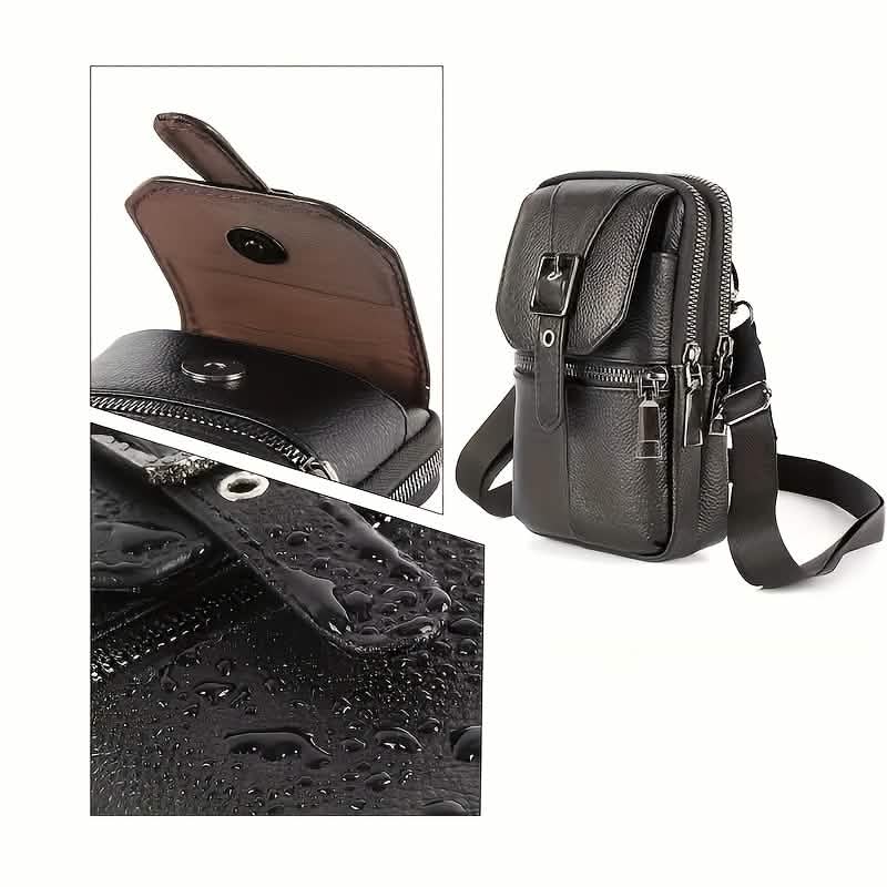 Men’s Genuine Leather Waist Bag Wallet - thewrightstore