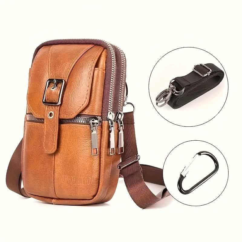 Men’s Genuine Leather Waist Bag Wallet - thewrightstore
