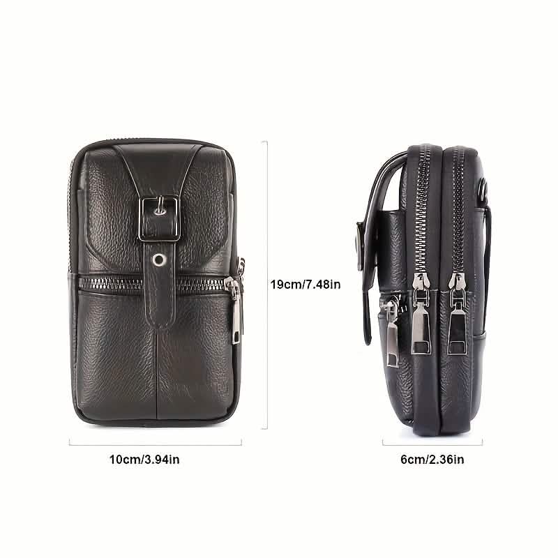 Men’s Genuine Leather Waist Bag Wallet - thewrightstore