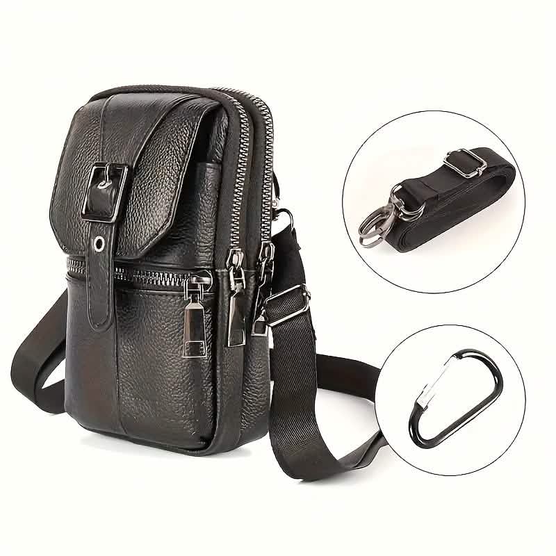 Men’s Genuine Leather Waist Bag Wallet - thewrightstore