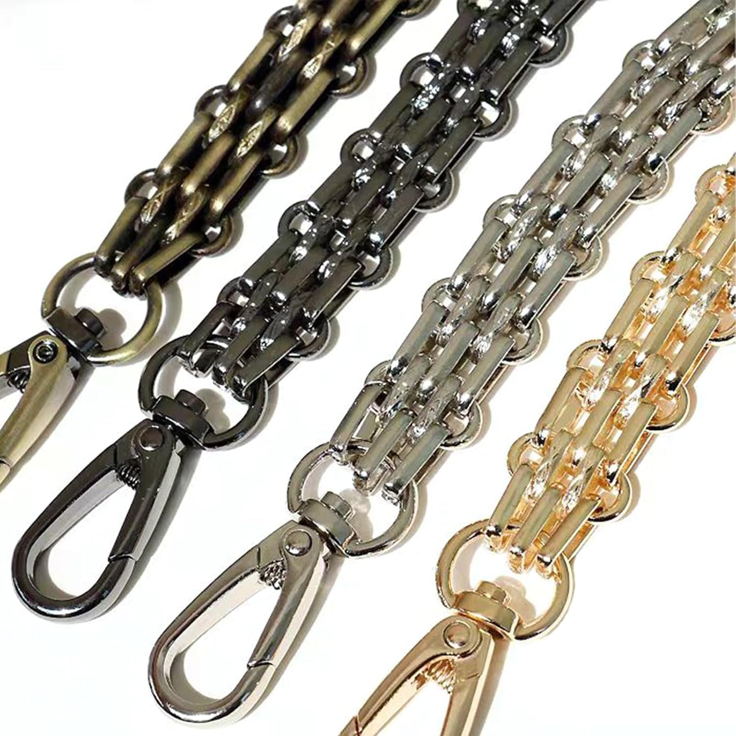 Metal Wide Chunky Crossbody Purse Strap Chain Replacement for Handbags - Silver, 47"/120cm - thewrightstore
