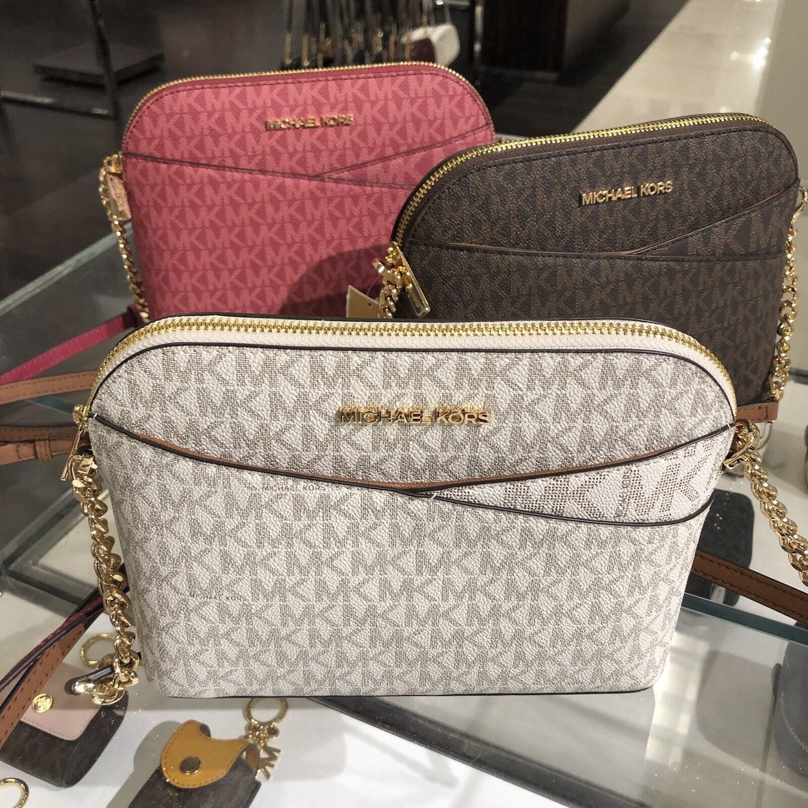 Michael Kors Lady PVC or Leather Crossbody Bag Handbag Messenger Purse Shoulder - thewrightstore