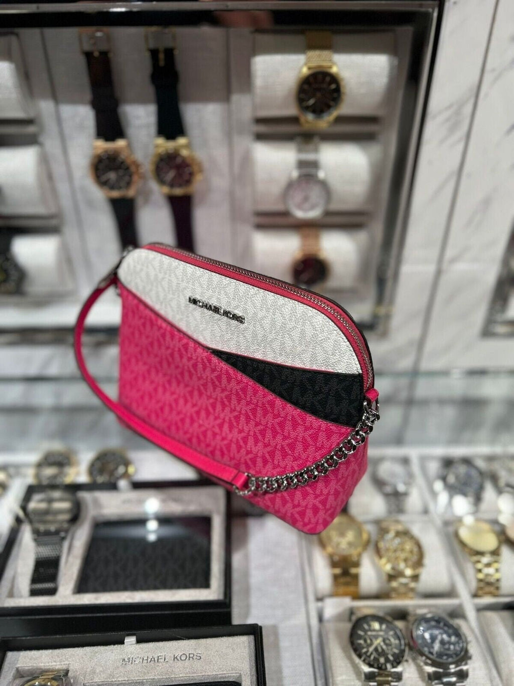 Michael Kors Lady PVC or Leather Crossbody Bag Handbag Messenger Purse Shoulder - thewrightstore