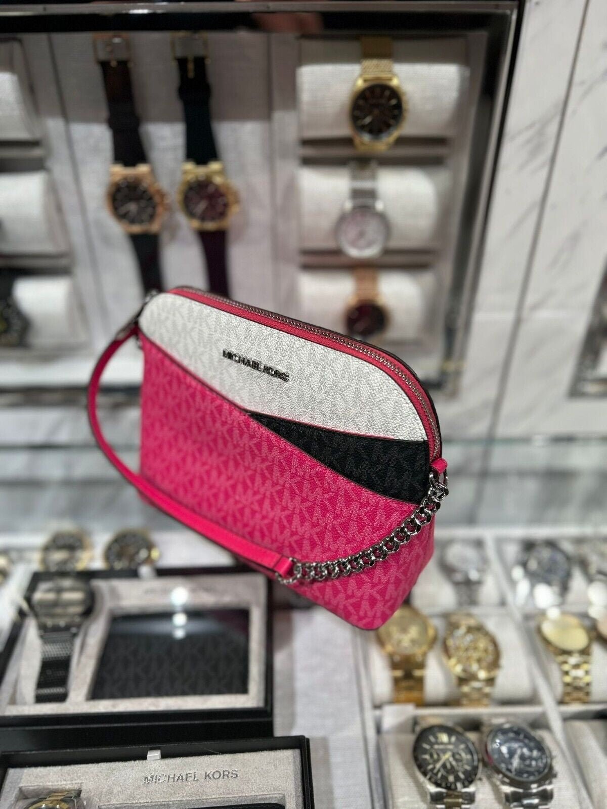 Michael Kors Lady PVC or Leather Crossbody Bag Handbag Messenger Purse Shoulder - thewrightstore