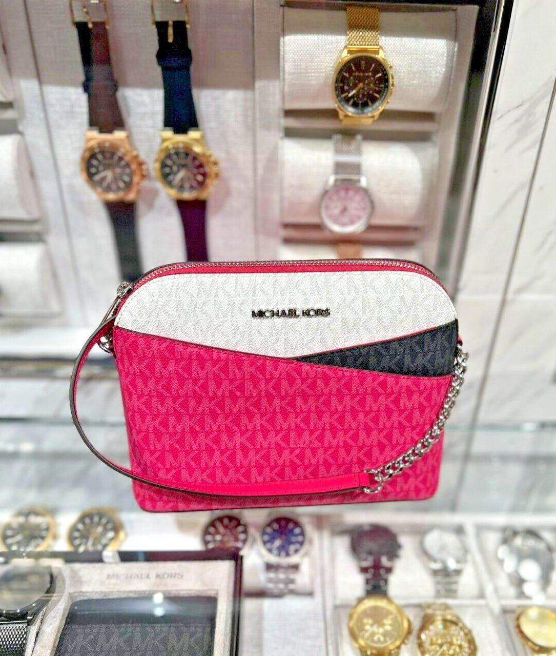 Michael Kors Lady PVC or Leather Crossbody Bag Handbag Messenger Purse Shoulder - thewrightstore