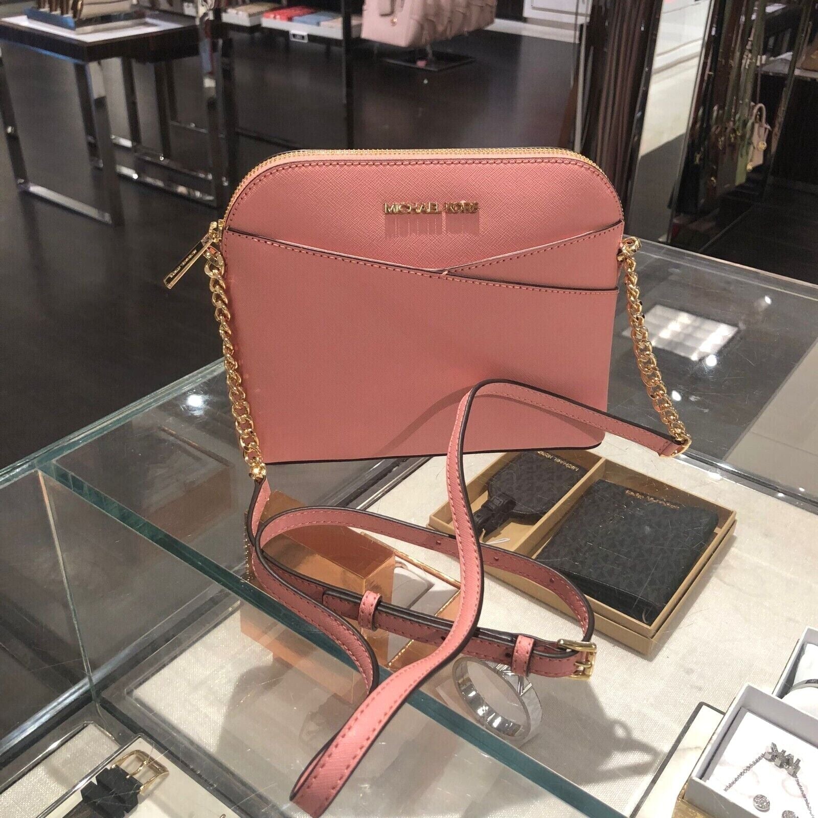 Michael Kors Lady PVC or Leather Crossbody Bag Handbag Messenger Purse Shoulder - thewrightstore