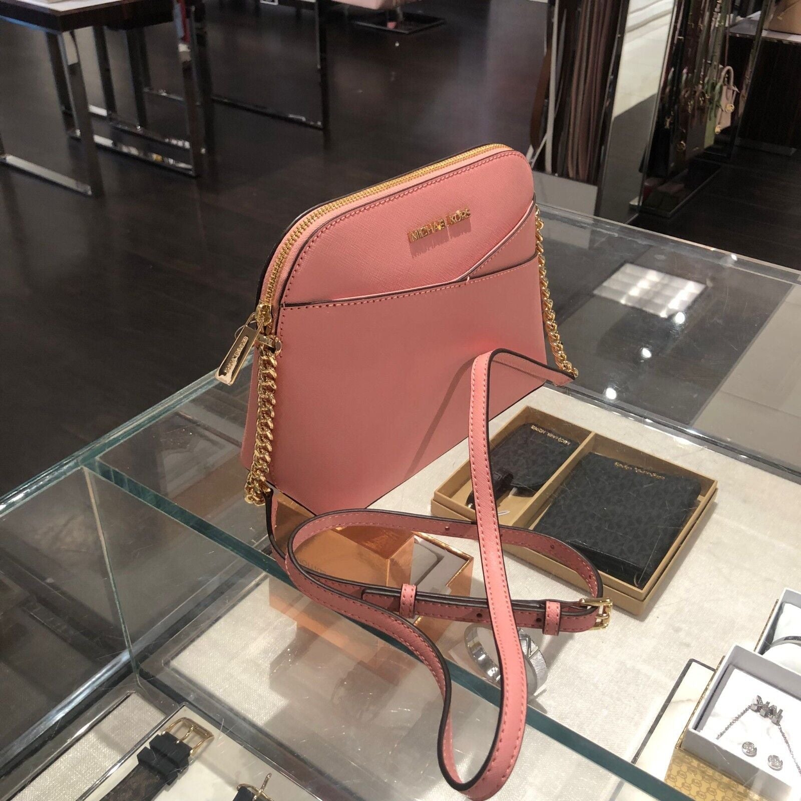 Michael Kors Lady PVC or Leather Crossbody Bag Handbag Messenger Purse Shoulder - thewrightstore