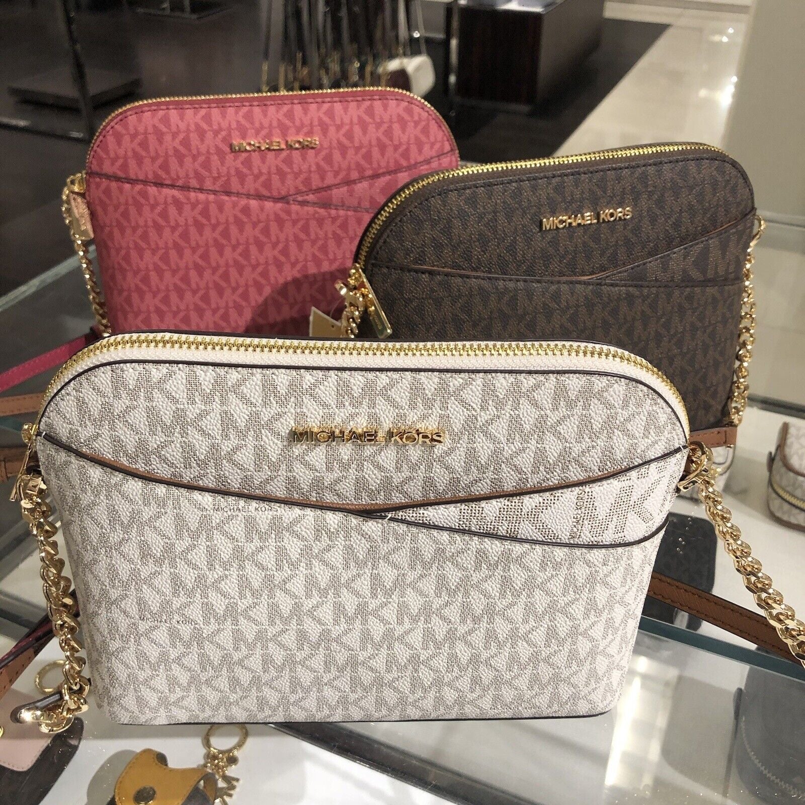 Michael Kors Lady PVC or Leather Crossbody Bag Handbag Messenger Purse Shoulder - thewrightstore