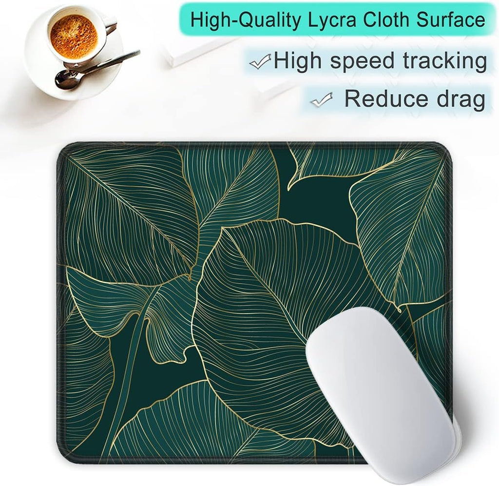 Mouse Pad with Stitched Edge Premium Textured Smooth Precise Operation Waterproof Washable Non - Slip Rubber Base Desktop.