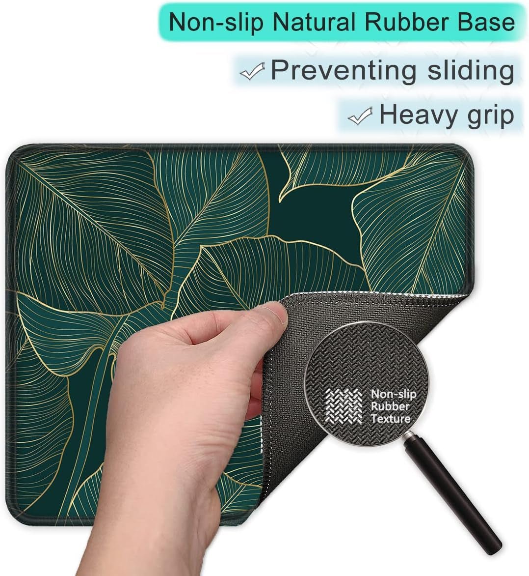Mouse Pad with Stitched Edge Premium Textured Smooth Precise Operation Waterproof Washable Non - Slip Rubber Base Desktop.