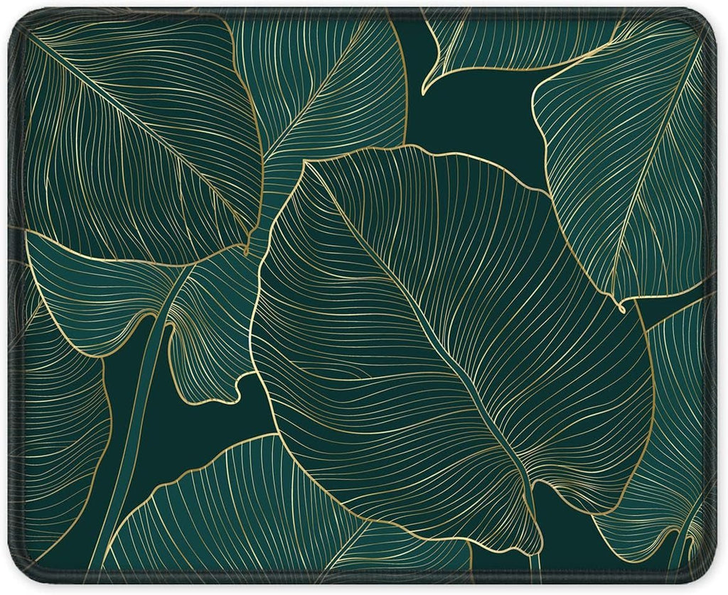 Mouse Pad with Stitched Edge Premium Textured Smooth Precise Operation Waterproof Washable Non - Slip Rubber Base Desktop.