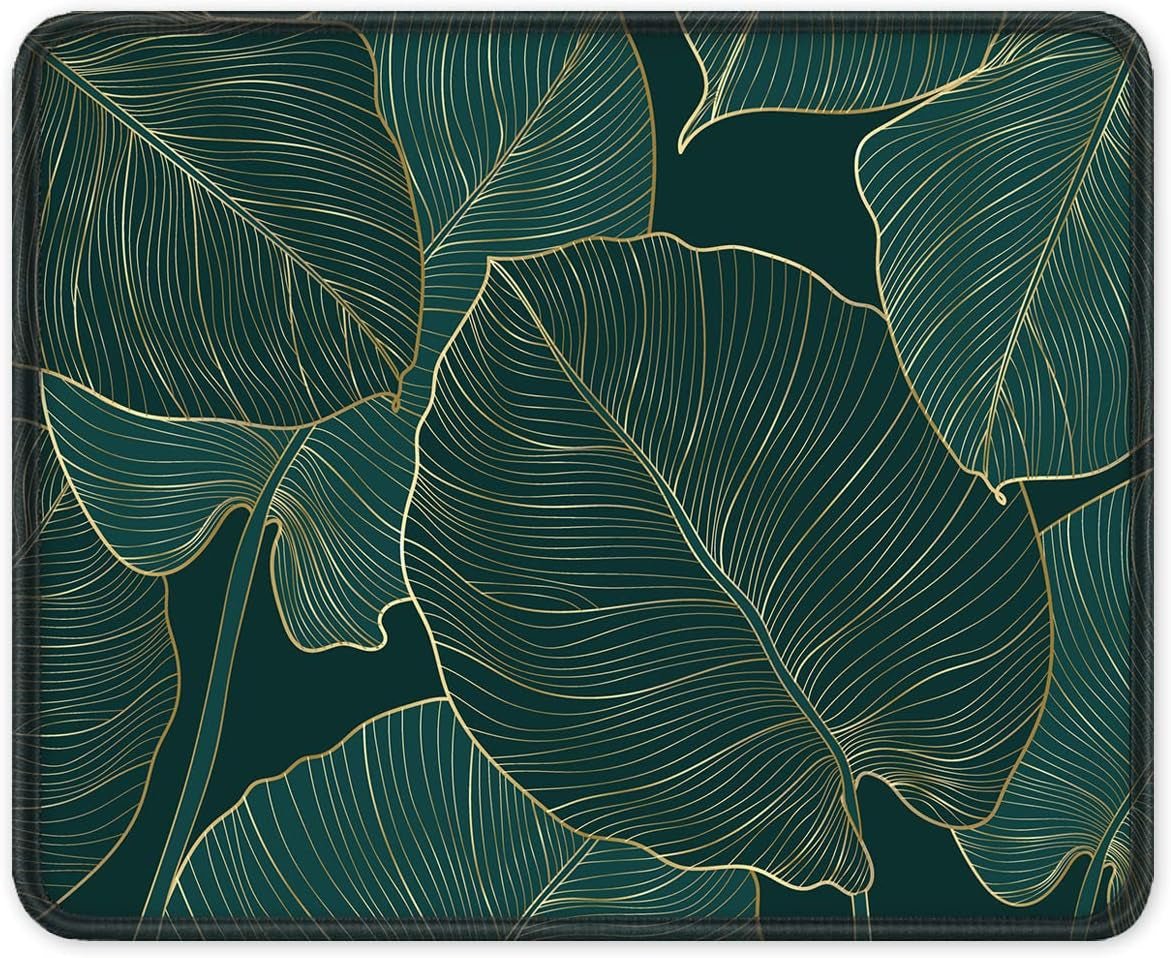 Mouse Pad with Stitched Edge Premium Textured Smooth Precise Operation Waterproof Washable Non - Slip Rubber Base Desktop.