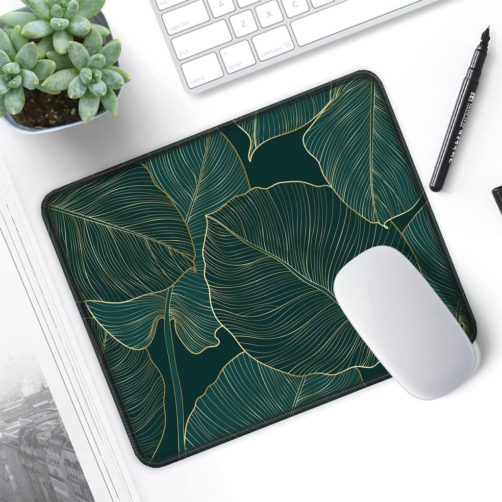 Mouse Pad with Stitched Edge Premium Textured Smooth Precise Operation Waterproof Washable Non - Slip Rubber Base Desktop.