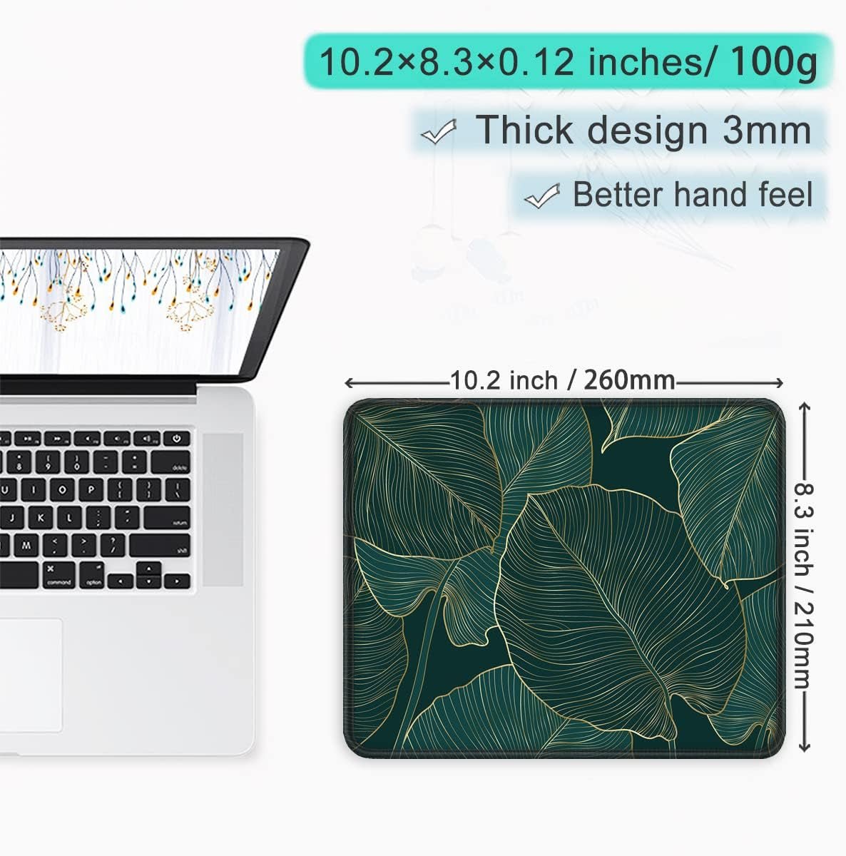 Mouse Pad with Stitched Edge Premium Textured Smooth Precise Operation Waterproof Washable Non - Slip Rubber Base Desktop.