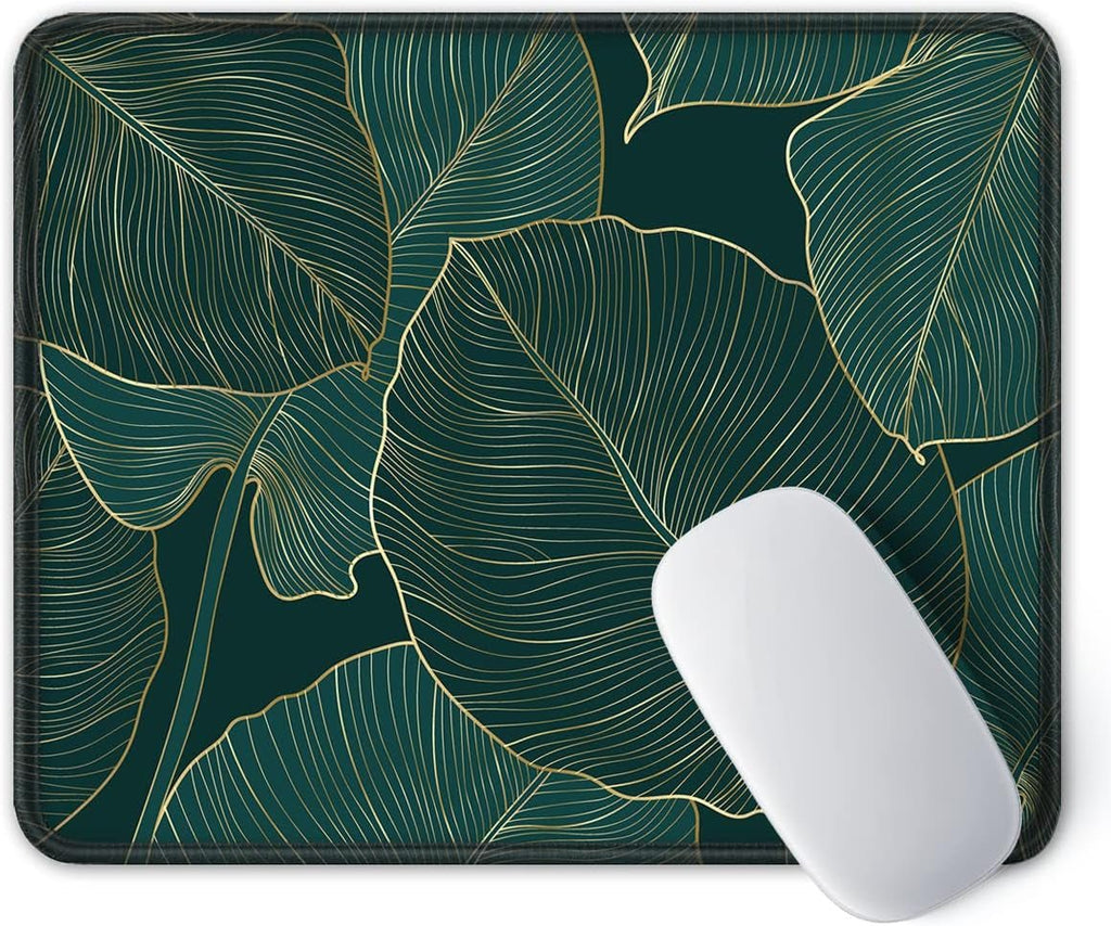 Mouse Pad with Stitched Edge Premium Textured Smooth Precise Operation Waterproof Washable Non - Slip Rubber Base Desktop.