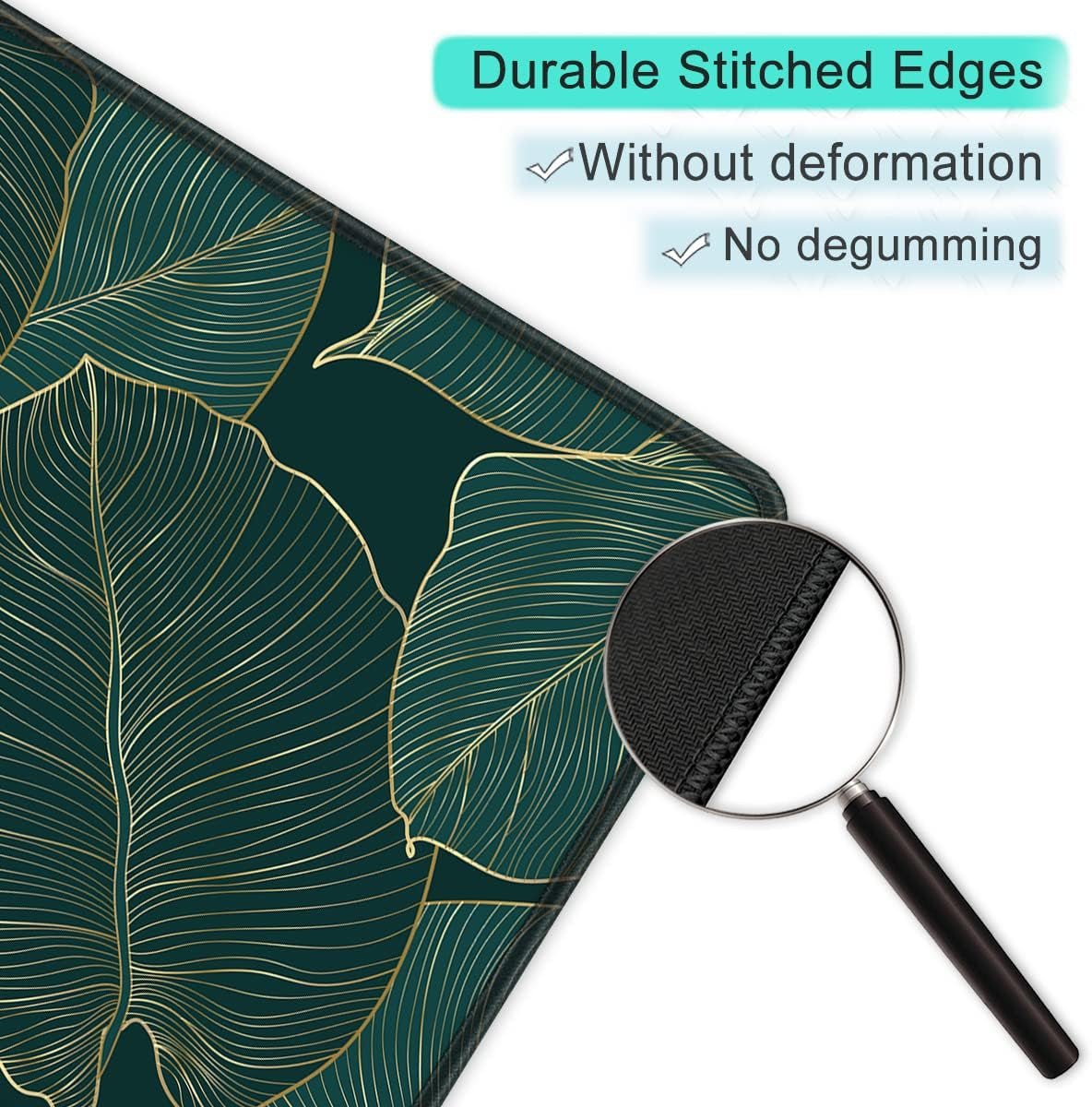 Mouse Pad with Stitched Edge Premium Textured Smooth Precise Operation Waterproof Washable Non - Slip Rubber Base Desktop.