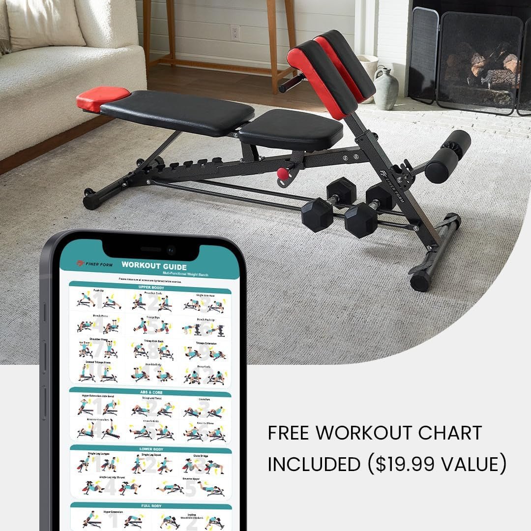 Multi - Functional FID Weight Bench for Full All - In - One Body Workout – Hyper Back Extension, Roman Chair, Adjustable Ab Sit up Bench, Incline Decline Bench, Flat Bench - thewrightstore