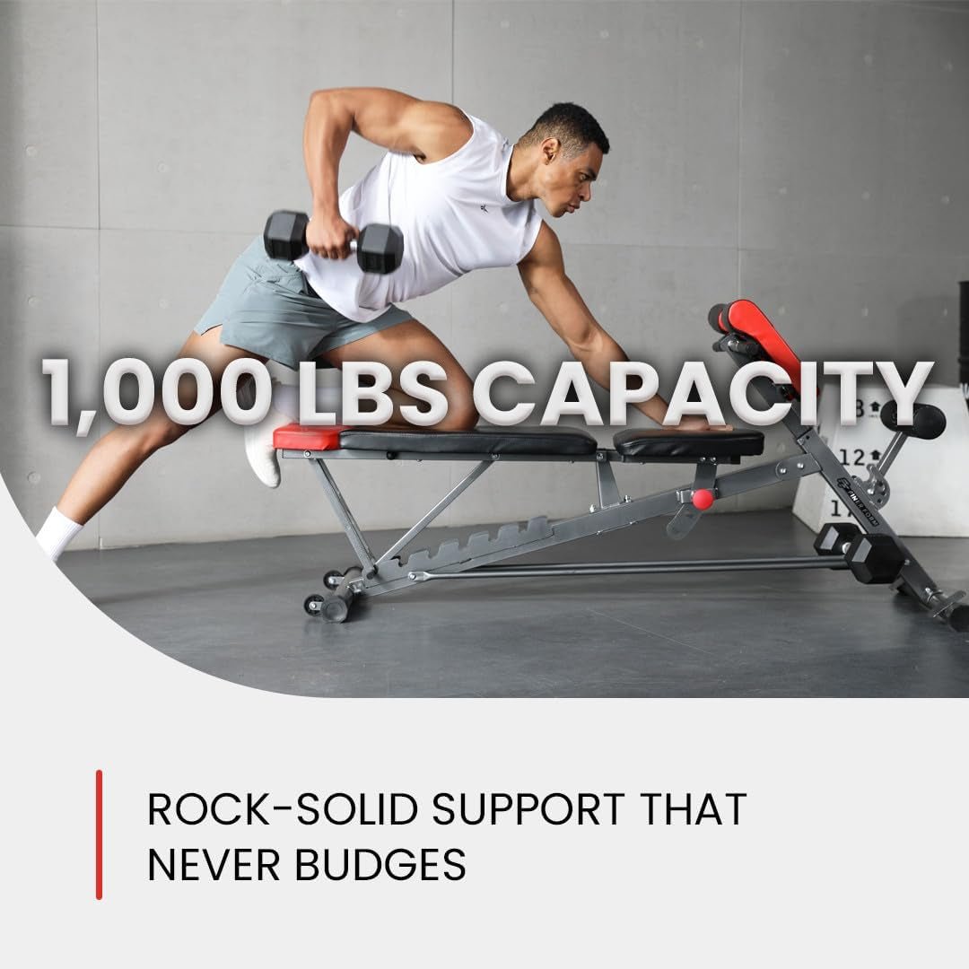 Multi - Functional FID Weight Bench for Full All - In - One Body Workout – Hyper Back Extension, Roman Chair, Adjustable Ab Sit up Bench, Incline Decline Bench, Flat Bench - thewrightstore