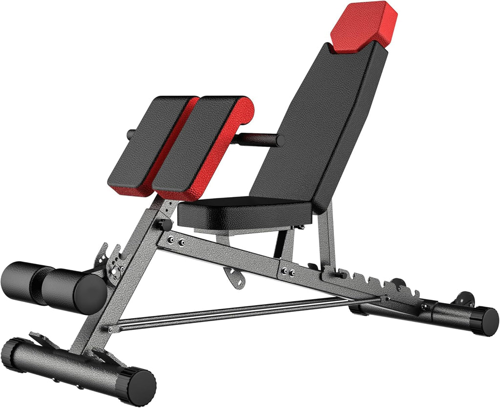 Multi - Functional FID Weight Bench for Full All - In - One Body Workout – Hyper Back Extension, Roman Chair, Adjustable Ab Sit up Bench, Incline Decline Bench, Flat Bench - thewrightstore