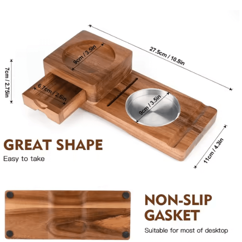 Multifunction Cigar & Whiskey Gift Set Stand with Ashtray and Drawer - thewrightstore
