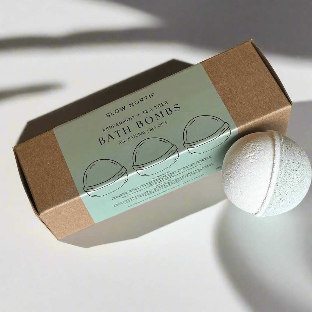 Natural Bath Bomb Set - Peppermint + Tea Tree (Set of 3) - thewrightstore