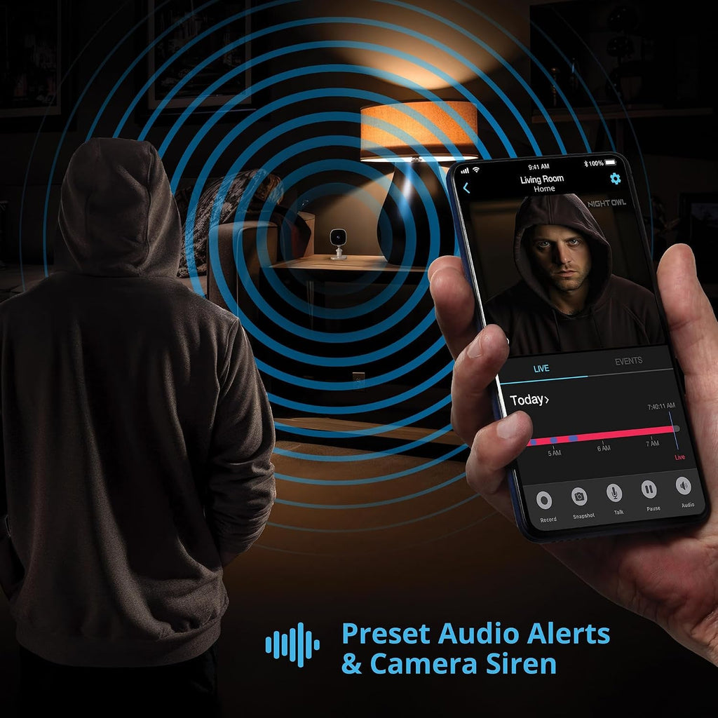 Night Owl Indoor Plug-In Wireless 1080P Surveillance Cameras with Two-Way Audio (Set of 2) - thewrightstore