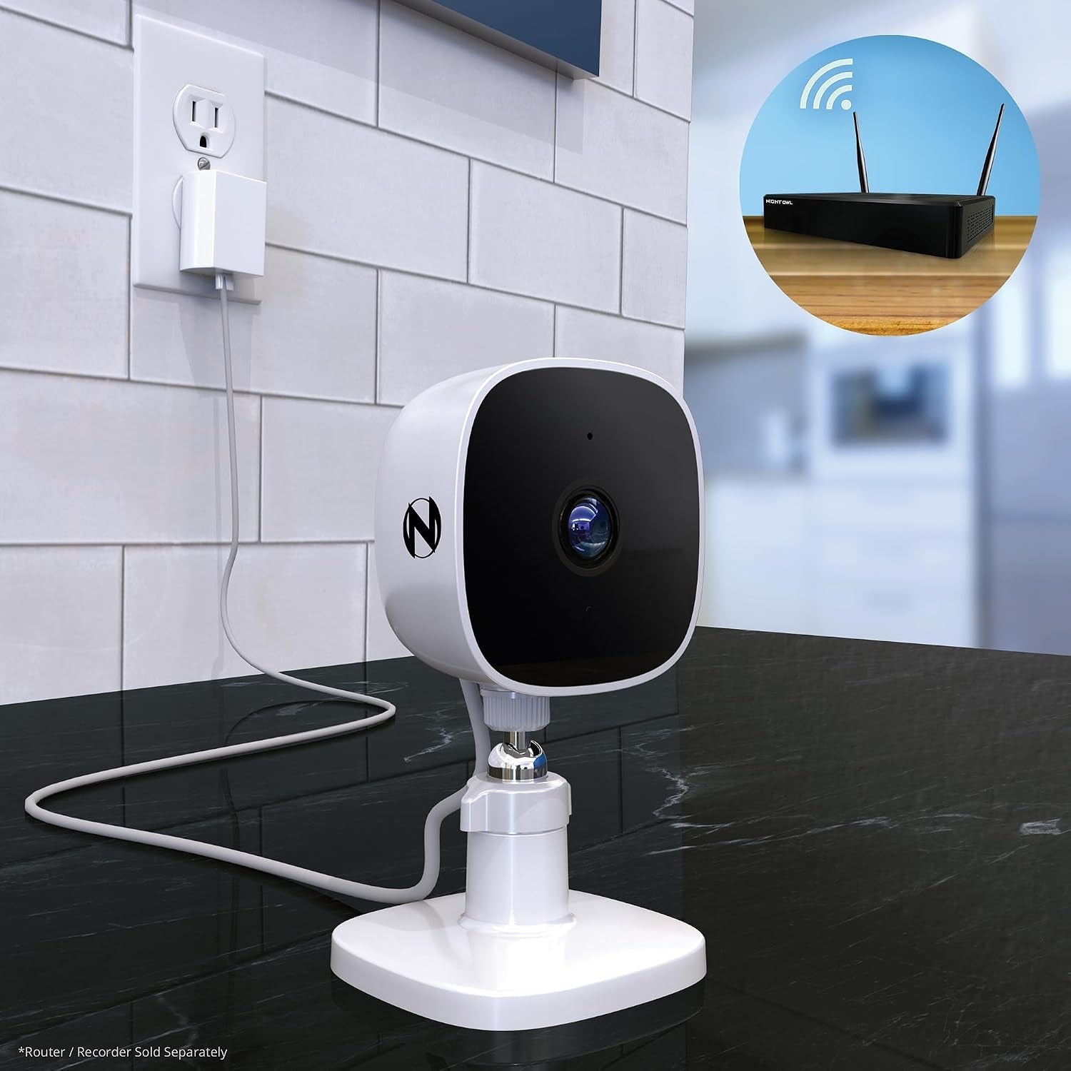 Night Owl Indoor Plug-In Wireless 1080P Surveillance Cameras with Two-Way Audio (Set of 2) - thewrightstore