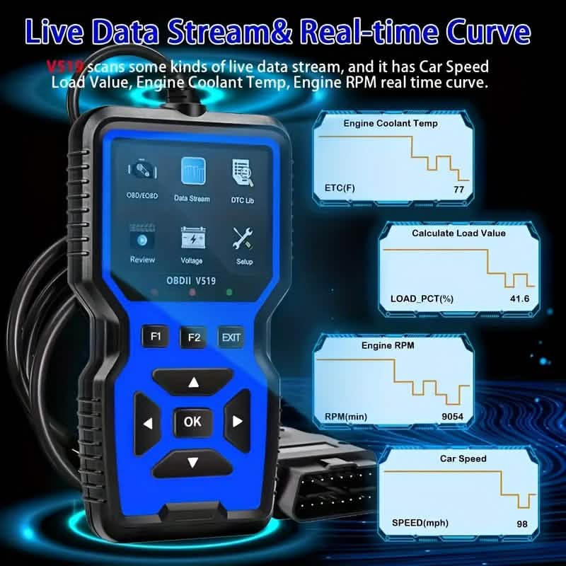 OBD2 Engine Diagnostic Tool – Universal Code Reader (Blue) - thewrightstore
