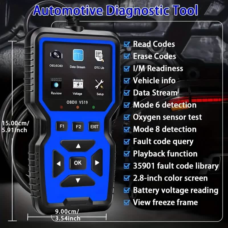 OBD2 Engine Diagnostic Tool – Universal Code Reader (Blue) - thewrightstore