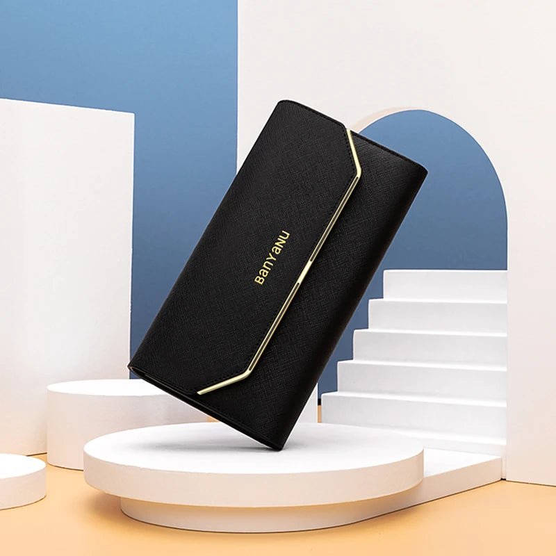 Original Genuine Leather Wallet for Women Luxury Designer Women'S Wallets Long Clutch RFID Purses Women Card Holder Handbag - thewrightstore