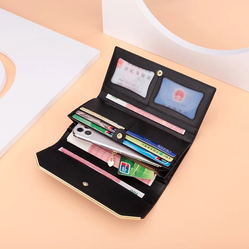 Original Genuine Leather Wallet for Women Luxury Designer Women'S Wallets Long Clutch RFID Purses Women Card Holder Handbag - thewrightstore