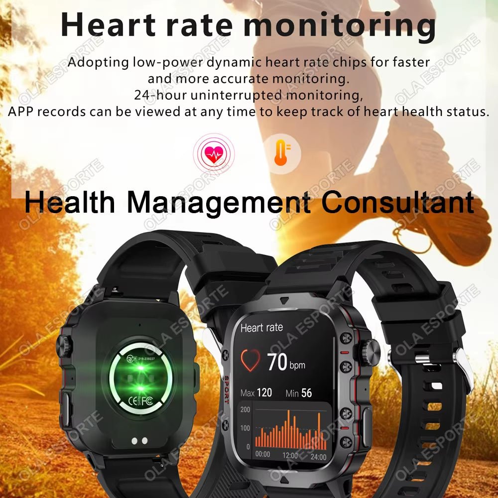 Original Men Smartwatch Flashlight Bluetooth Call Fitness Clock IP68 Waterproof Sports Men for Android IOS Smart Watch 2025 New - thewrightstore