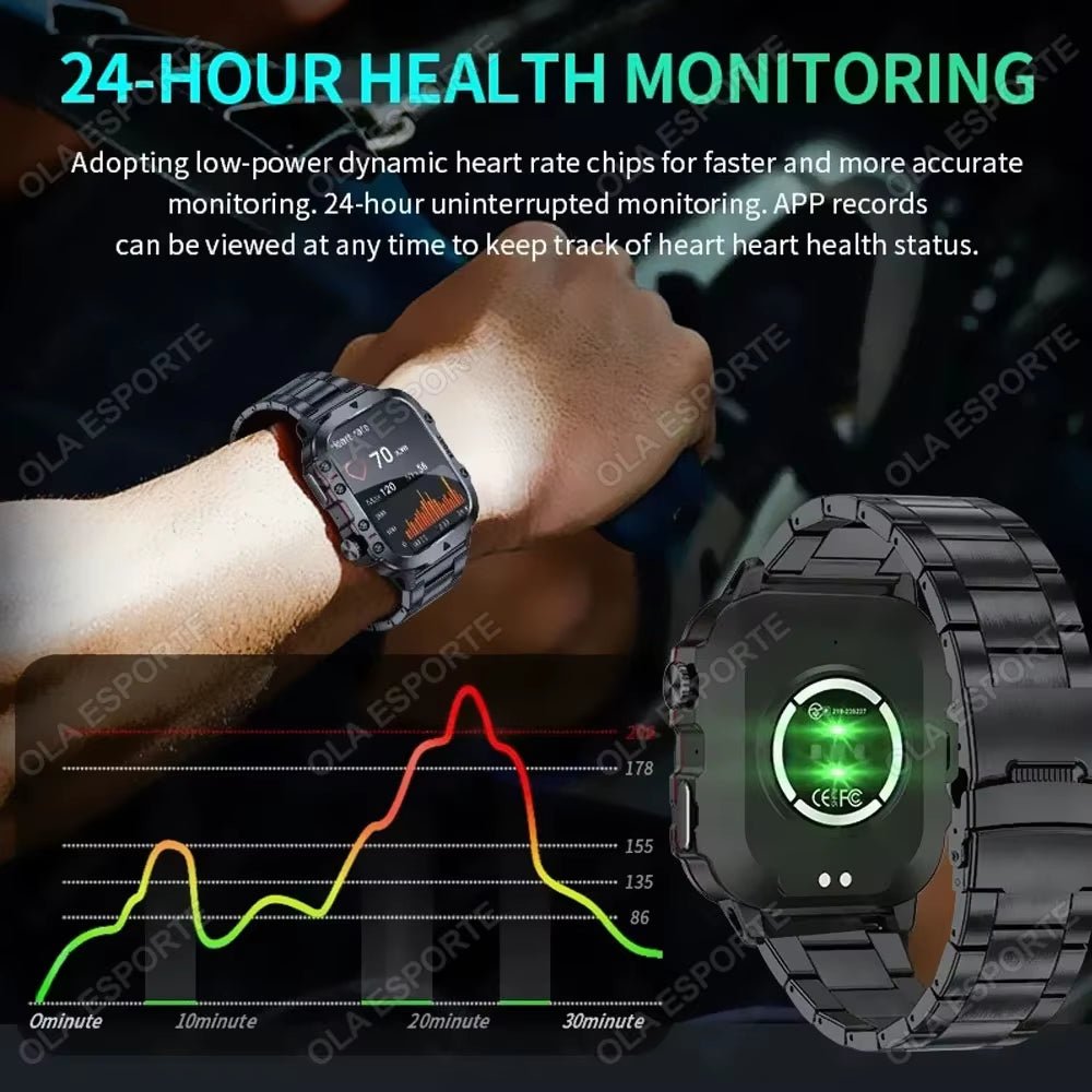 Original Men Smartwatch Flashlight Bluetooth Call Fitness Clock IP68 Waterproof Sports Men for Android IOS Smart Watch 2025 New - thewrightstore