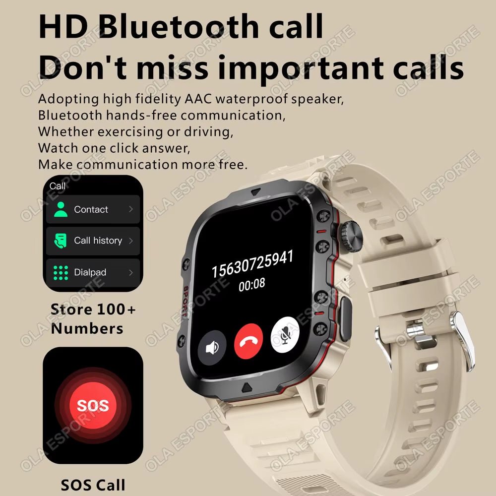Original Men Smartwatch Flashlight Bluetooth Call Fitness Clock IP68 Waterproof Sports Men for Android IOS Smart Watch 2025 New - thewrightstore