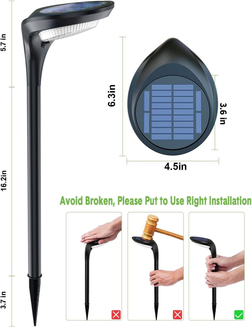 Outdoor Solar Pathway Lights - 4 Pack, 150 Lumens, Waterproof IP65, Dual Color Modes for Landscape Walkway, Driveway, Garden, and Patio - thewrightstore