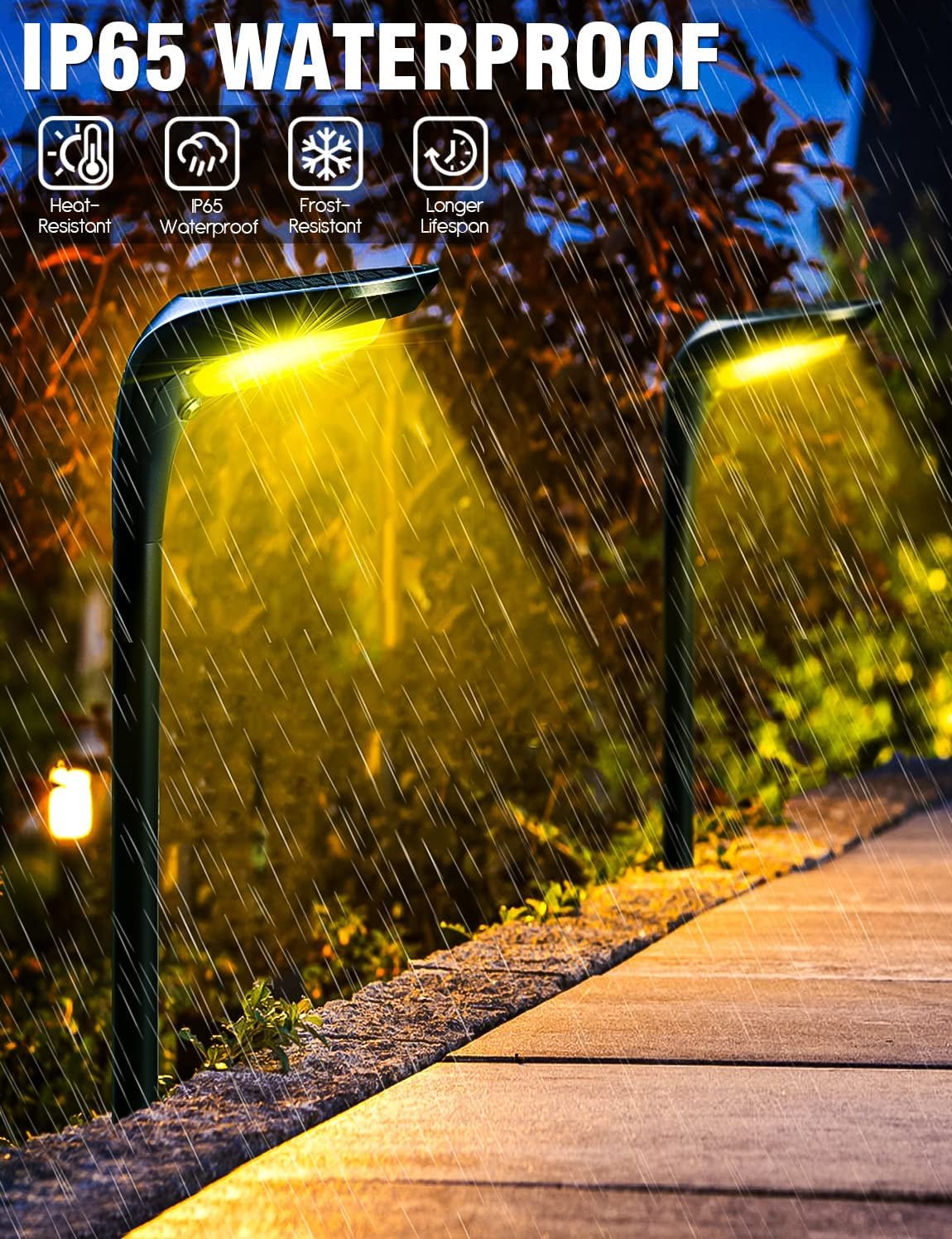 Outdoor Solar Pathway Lights - 4 Pack, 150 Lumens, Waterproof IP65, Dual Color Modes for Landscape Walkway, Driveway, Garden, and Patio - thewrightstore