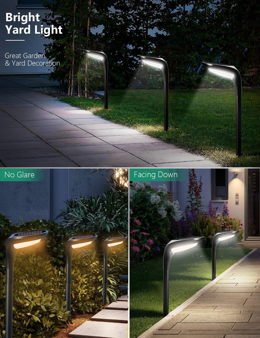 Outdoor Solar Pathway Lights - 4 Pack, 150 Lumens, Waterproof IP65, Dual Color Modes for Landscape Walkway, Driveway, Garden, and Patio - thewrightstore