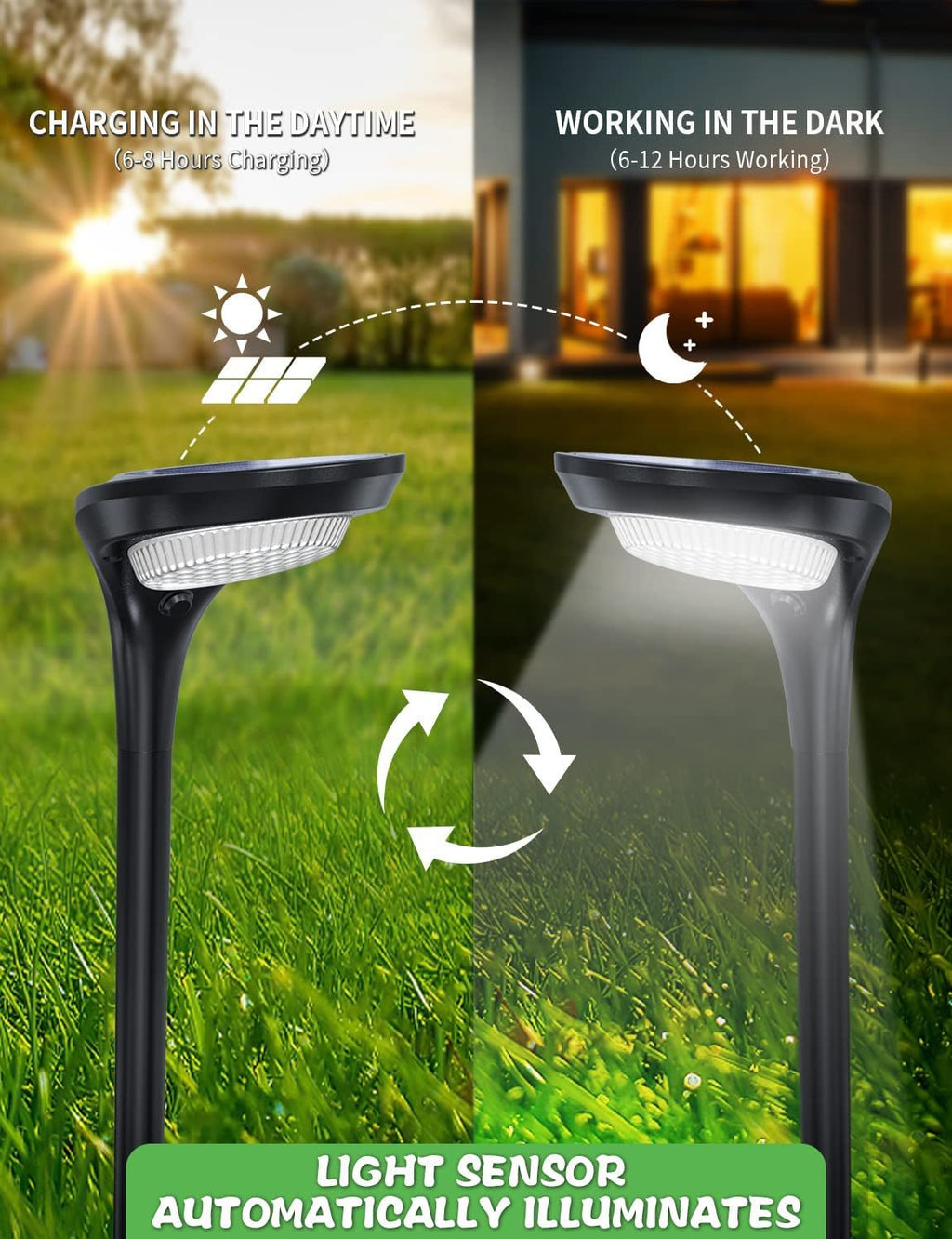 Outdoor Solar Pathway Lights - 4 Pack, 150 Lumens, Waterproof IP65, Dual Color Modes for Landscape Walkway, Driveway, Garden, and Patio - thewrightstore