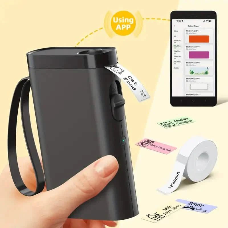 P21 Wireless Thermal Label Maker – Portable USB Printer with Paper Roll, Rechargeable & Ink - Free - thewrightstore