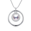 Pearl Necklace 925 Sterling Silver Pendant Necklaces Birthday Xmas Gift Jewelry for Women Mom Daughter Niece - thewrightstore