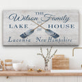 Personalizable Lake - Beach House Family Name Canvas Sign - thewrightstore