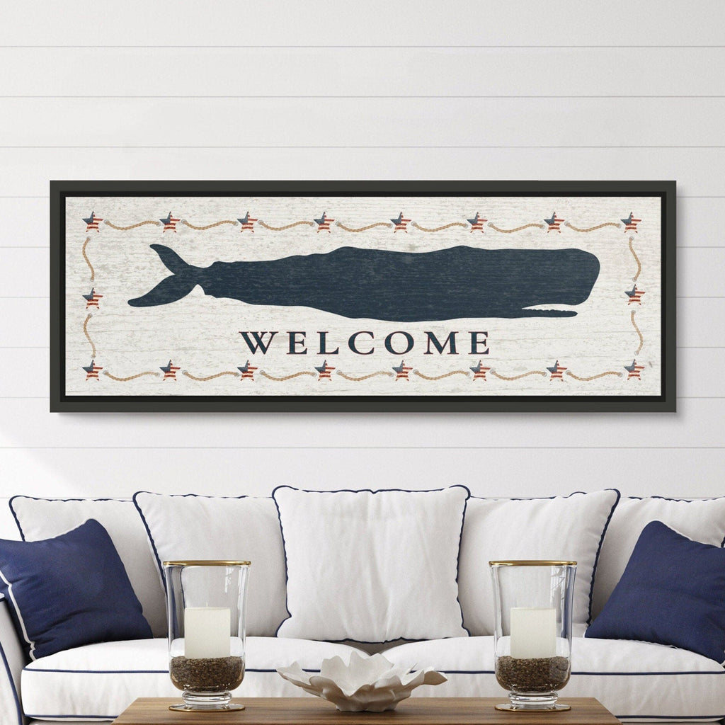 Personalized Framed Whale Canvas Sign - thewrightstore