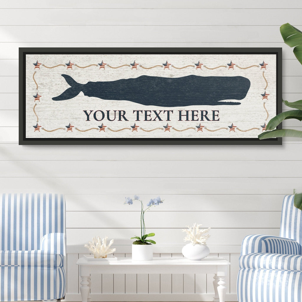 Personalized Framed Whale Canvas Sign - thewrightstore