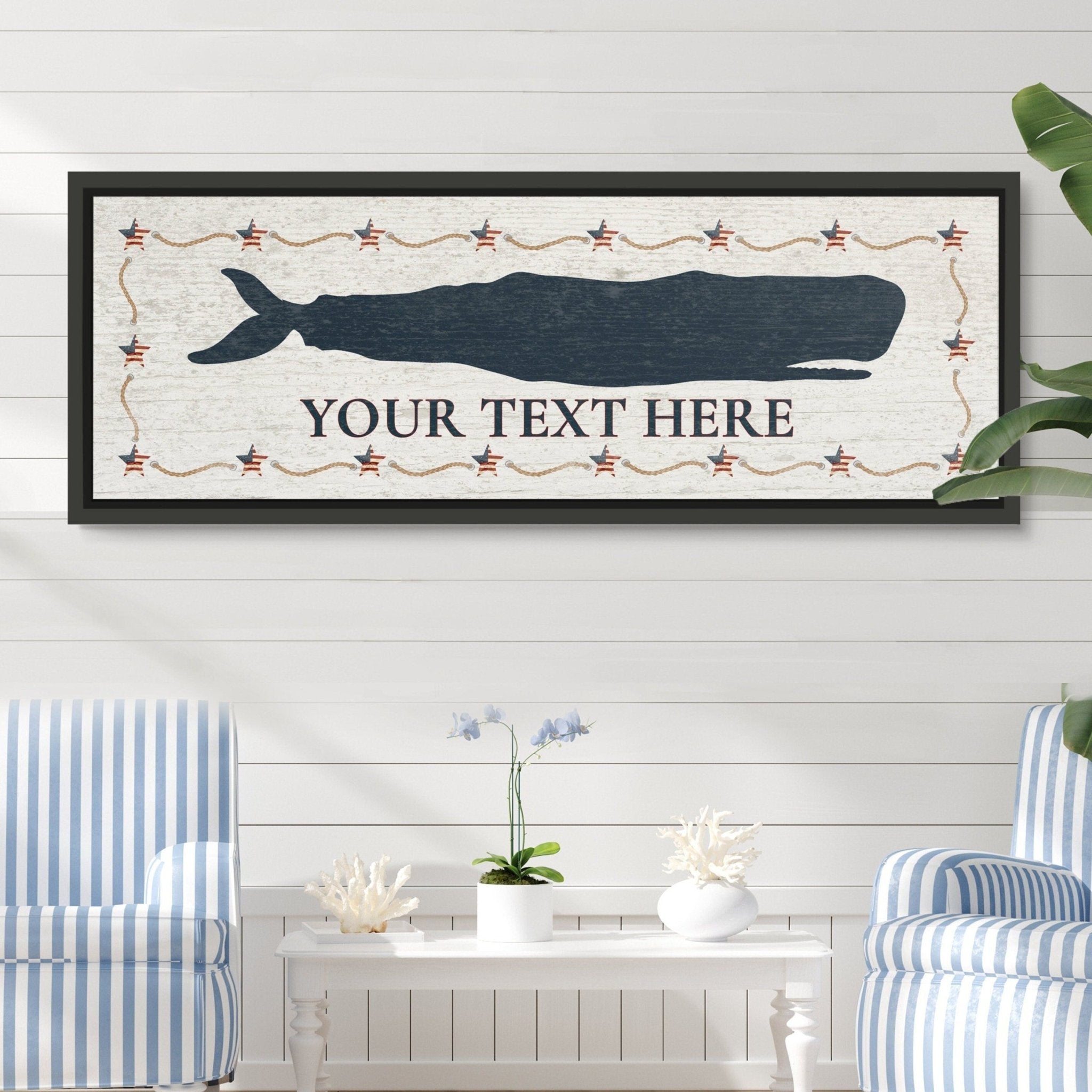 Personalized Framed Whale Canvas Sign - thewrightstore