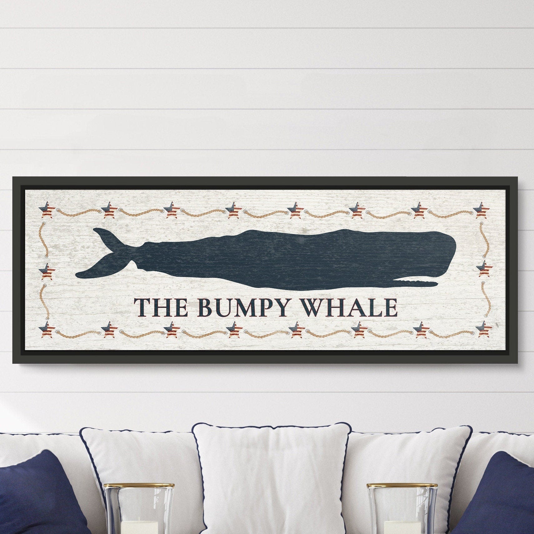 Personalized Framed Whale Canvas Sign - thewrightstore