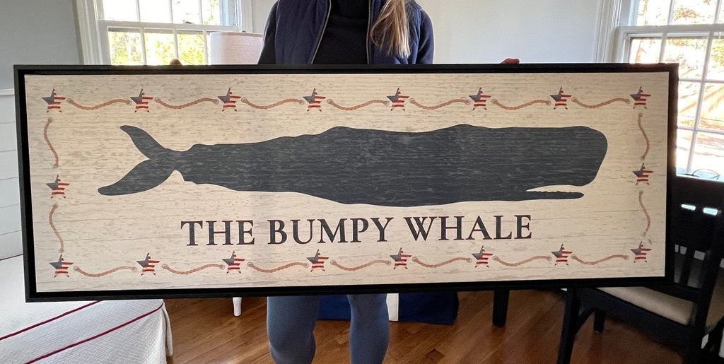 Personalized Framed Whale Canvas Sign - thewrightstore
