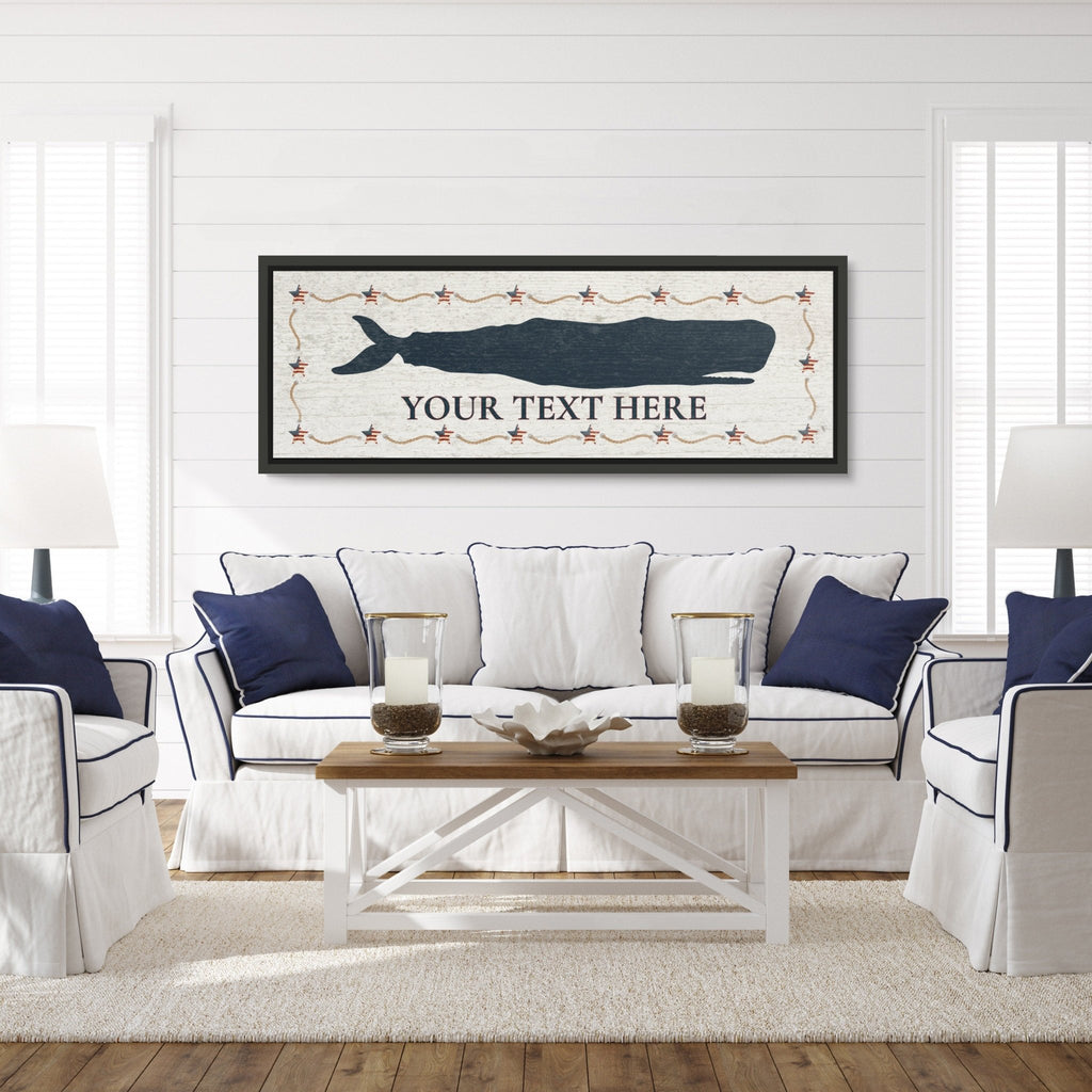 Personalized Framed Whale Canvas Sign - thewrightstore