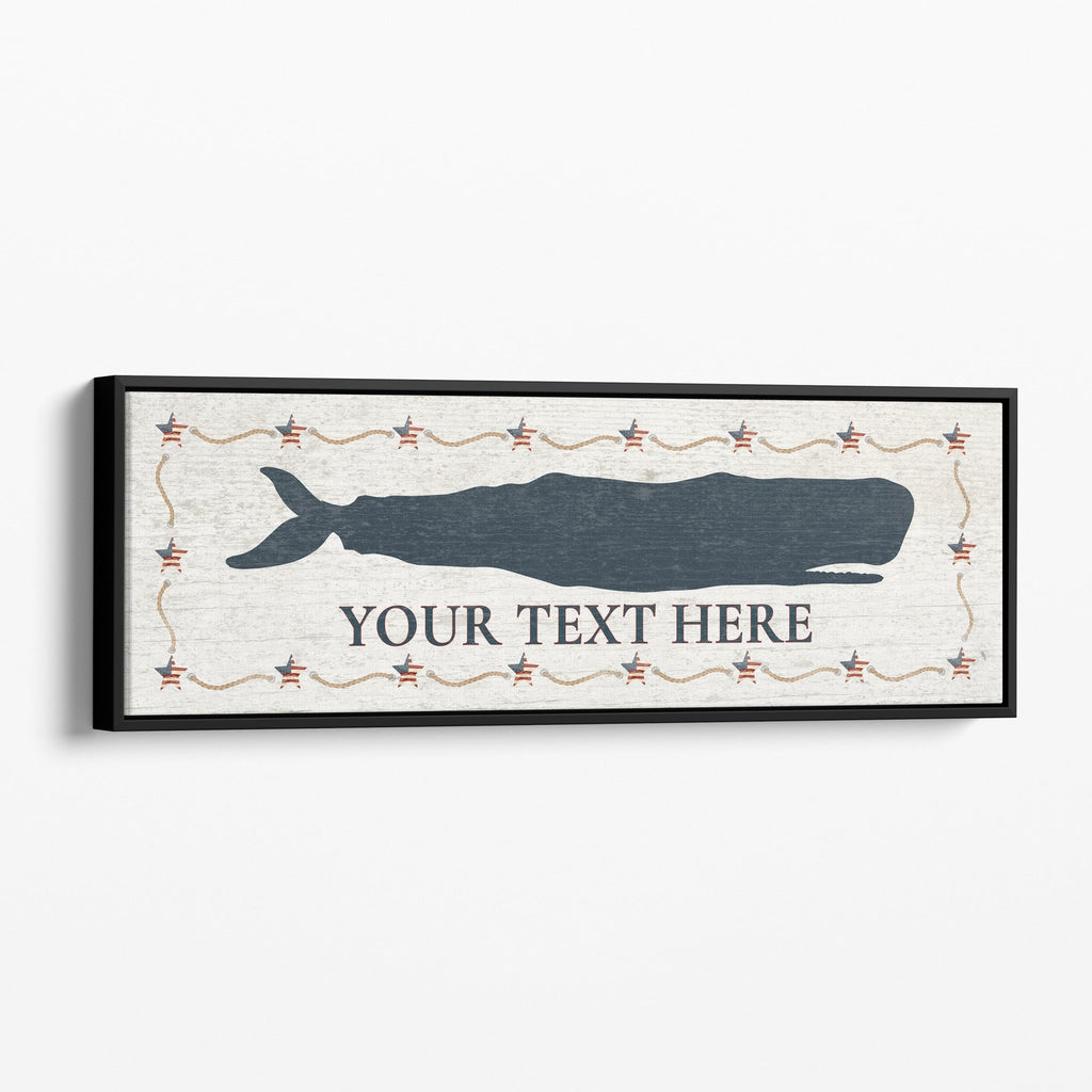 Personalized Framed Whale Canvas Sign - thewrightstore
