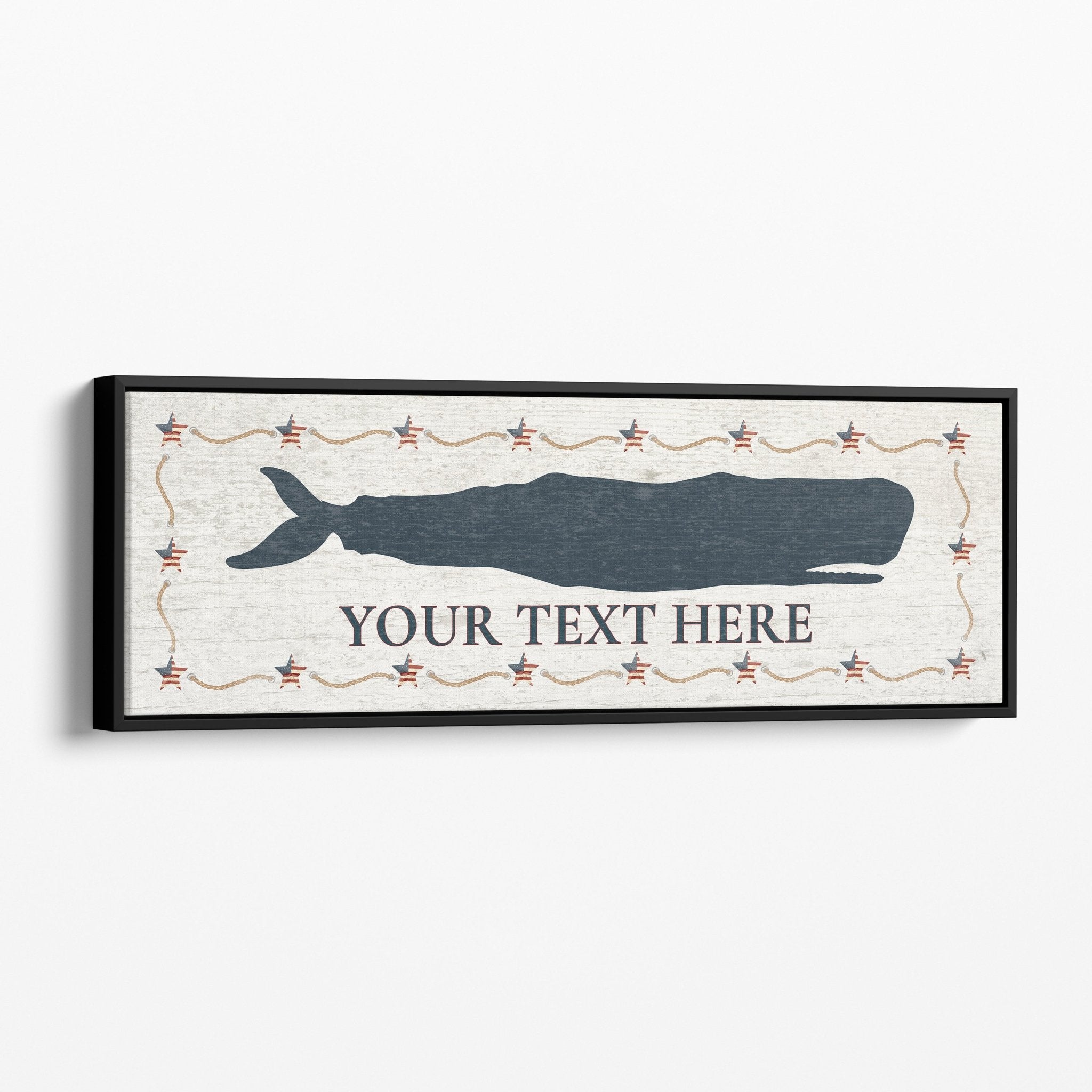 Personalized Framed Whale Canvas Sign - thewrightstore