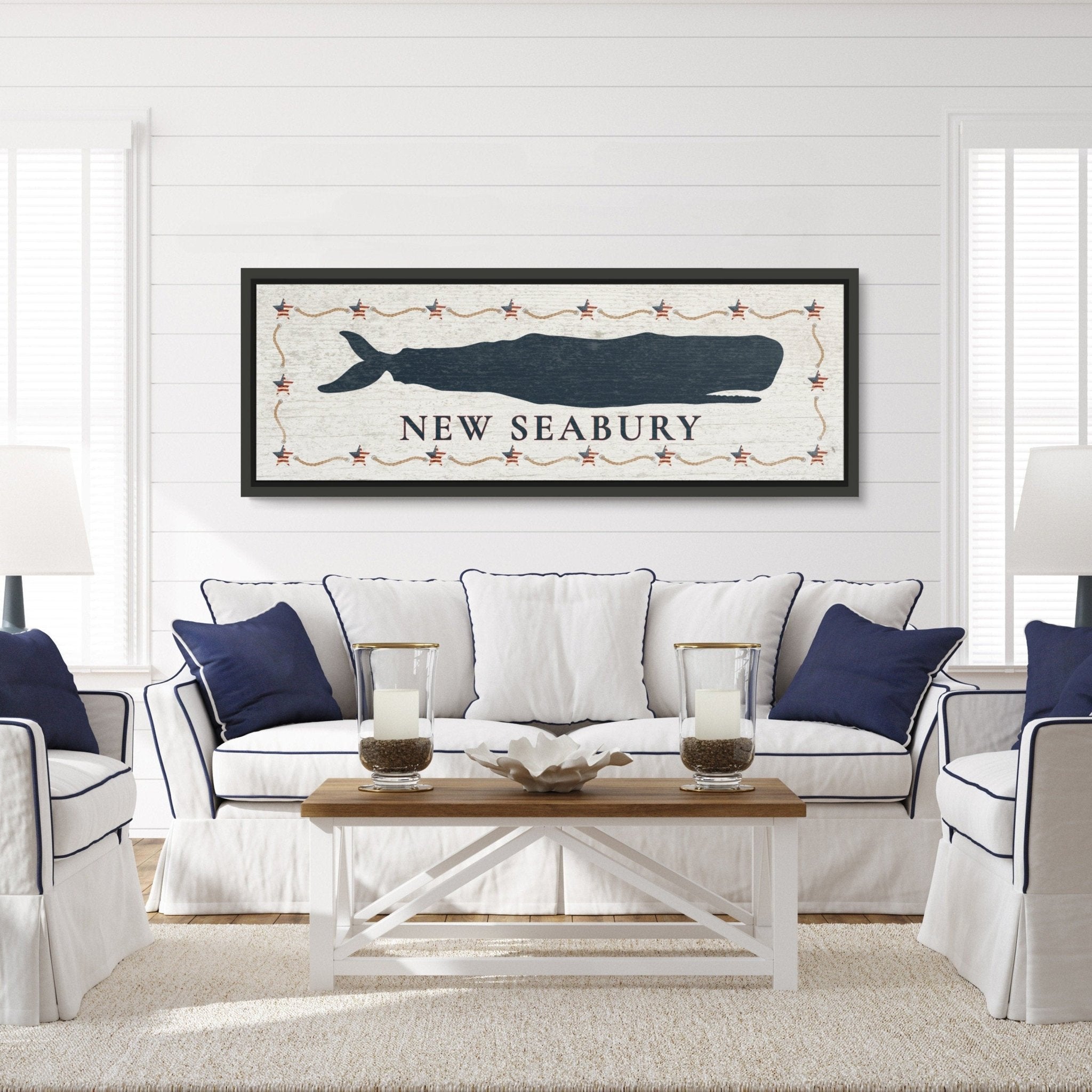 Personalized Framed Whale Canvas Sign - thewrightstore